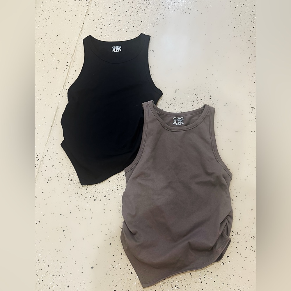 NWT Brown and Black Ribbed Tops - size M (very stretchy, good thick fabric)